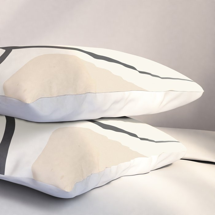 Lady Portrait Abstract Minimal  Line Art 3 Pillow Sham Gallery Image 3