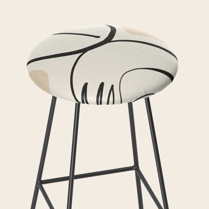 Lady Portrait Abstract Minimal  Line Art 3 Stool Gallery Image 2