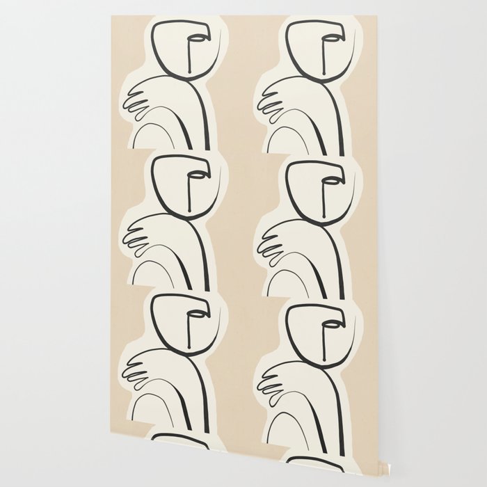 Lady Portrait Abstract Minimal  Line Art 3 Wallpaper Gallery Image 2