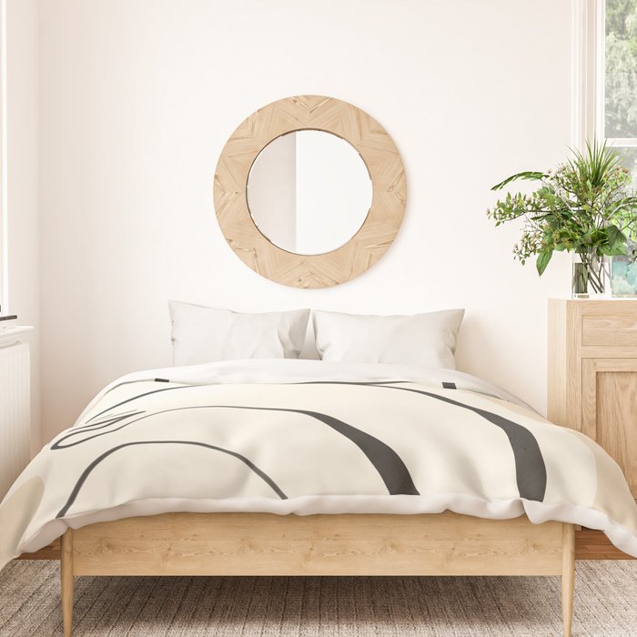 Lady Portrait Abstract Minimal  Line Art 3 Duvet Cover Gallery Image 3