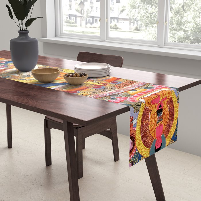 White Tara Mandala Buddhist Thangka Table Runner Gallery Image 2