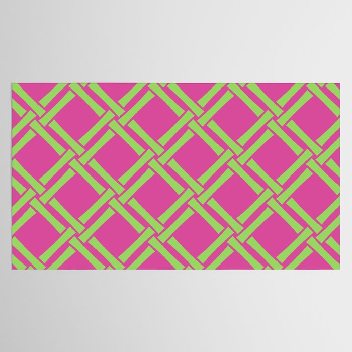 Classic Bamboo Trellis Pattern 240 Hot Pink and Chartreuse Tablecloth Gallery Image 2