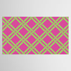 Classic Bamboo Trellis Pattern 240 Hot Pink and Chartreuse Tablecloth Gallery Image 2
