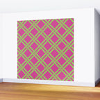Classic Bamboo Trellis Pattern 240 Hot Pink and Chartreuse Wall Mural Gallery Image 2