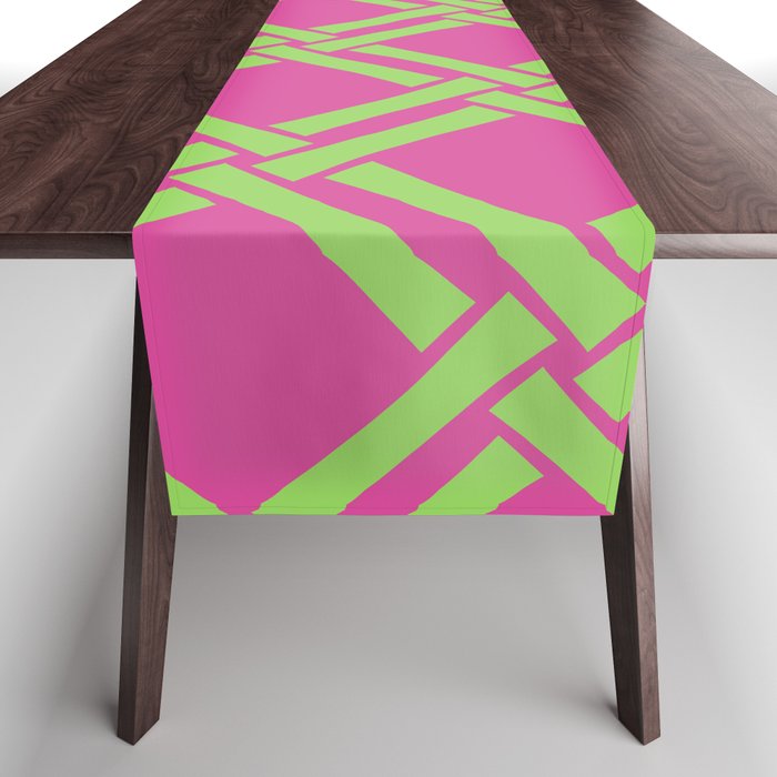 Classic Bamboo Trellis Pattern 240 Hot Pink and Chartreuse Table Runner Gallery Image 1