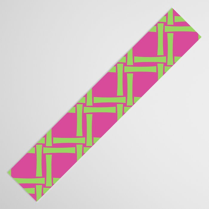 Classic Bamboo Trellis Pattern 240 Hot Pink and Chartreuse Table Runner Gallery Image 3