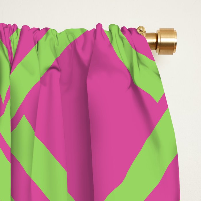 Classic Bamboo Trellis Pattern 240 Hot Pink and Chartreuse Window Curtain Gallery Image 2