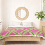 Classic Bamboo Trellis Pattern 240 Hot Pink and Chartreuse Duvet Cover Gallery Image 3