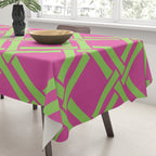 Classic Bamboo Trellis Pattern 240 Hot Pink and Chartreuse Tablecloth Gallery Image 3