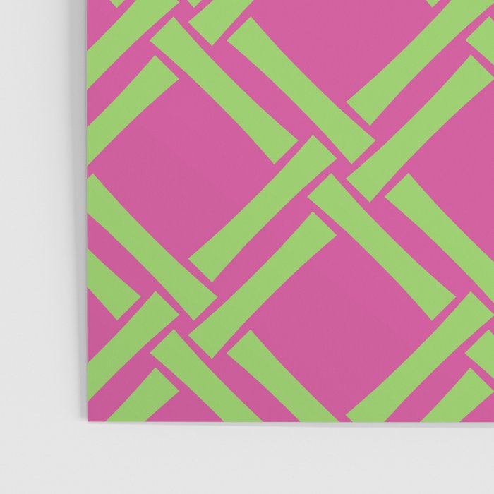 Classic Bamboo Trellis Pattern 240 Hot Pink and Chartreuse Poster Gallery Image 3