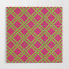 Classic Bamboo Trellis Pattern 240 Hot Pink and Chartreuse Wood Wall Art Gallery Image 1