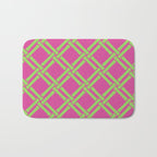 Classic Bamboo Trellis Pattern 240 Hot Pink and Chartreuse Bath Mat Gallery Image 1