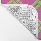 Classic Bamboo Trellis Pattern 240 Hot Pink and Chartreuse Bath Mat Gallery Image 2