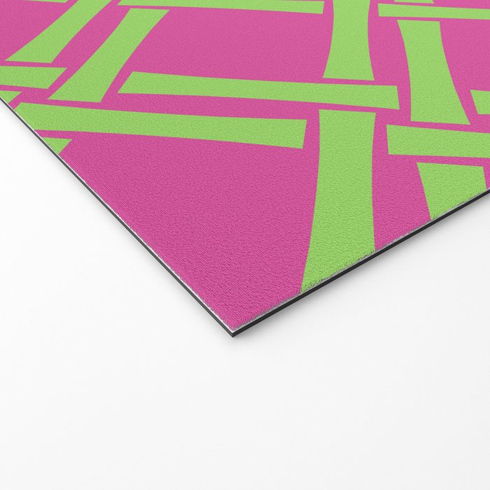Classic Bamboo Trellis Pattern 240 Hot Pink and Chartreuse Welcome Mat Gallery Image 2