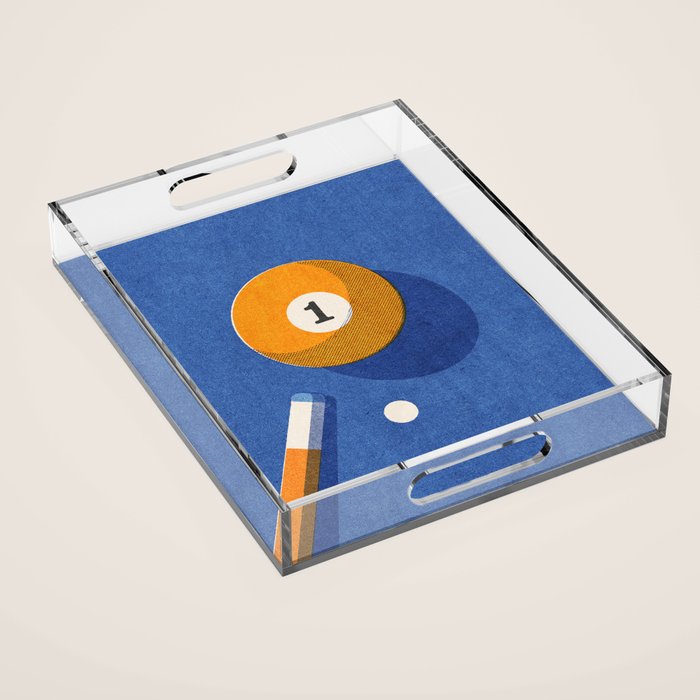 BALLS / Billiards - ball 1 I Acrylic Tray Gallery Image 1