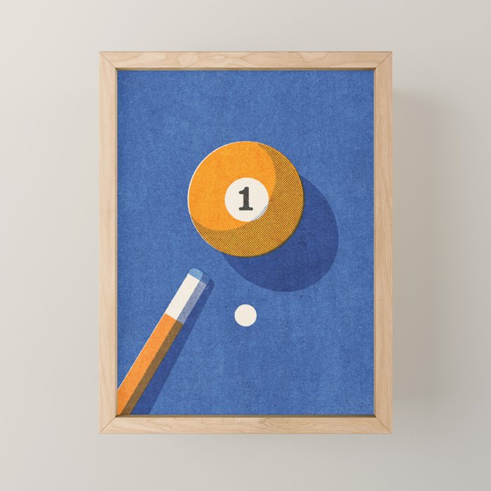 BALLS / Billiards - ball 1 I Mini Art Print Gallery Image 1
