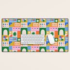 Colorful nordic children toy doodle art pattern Desk Mat Gallery Image 1