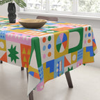 Colorful nordic children toy doodle art pattern Tablecloth Gallery Image 3