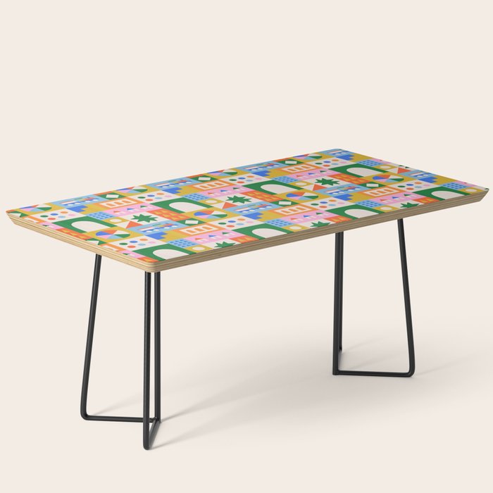 Colorful nordic children toy doodle art pattern Coffee Table Gallery Image 1