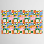 Colorful nordic children toy doodle art pattern Tablecloth Gallery Image 2