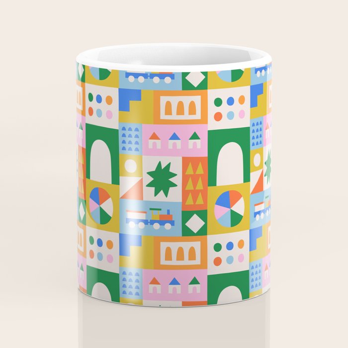 Colorful nordic children toy doodle art pattern Coffee Mug Gallery Image 4