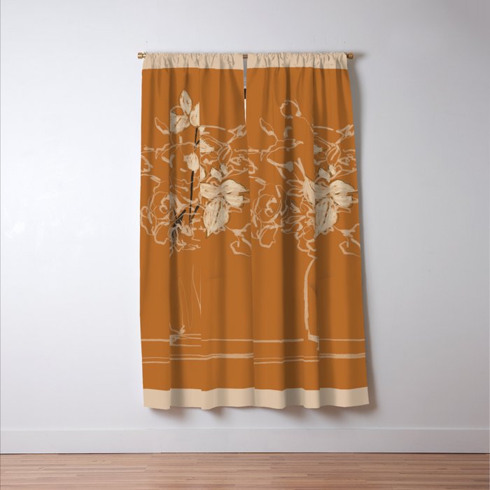 Minimalist Flowers In A Vase 3 Window Curtain Gallery Image 3