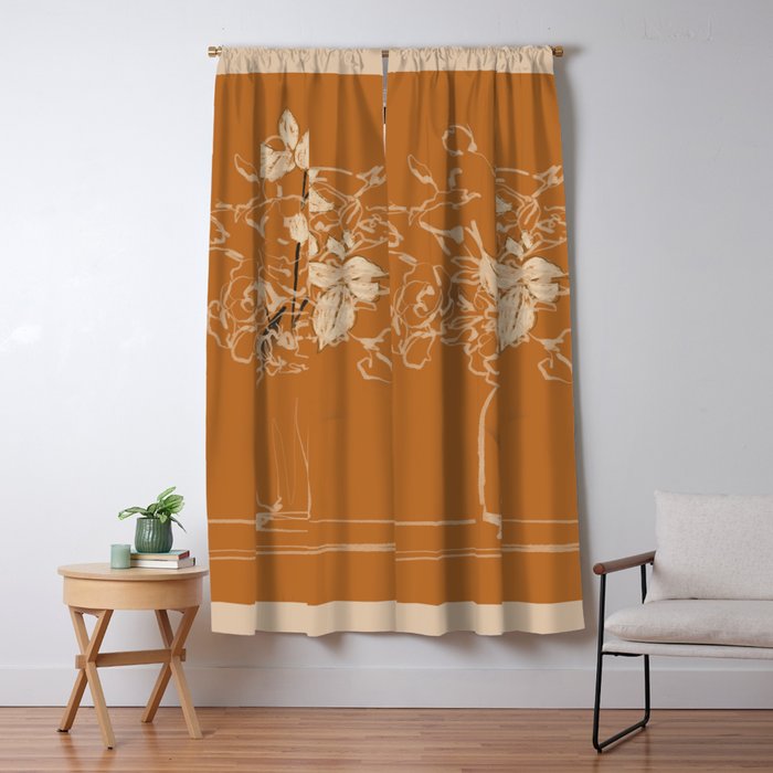 Minimalist Flowers In A Vase 3 Window Curtain Gallery Image 5