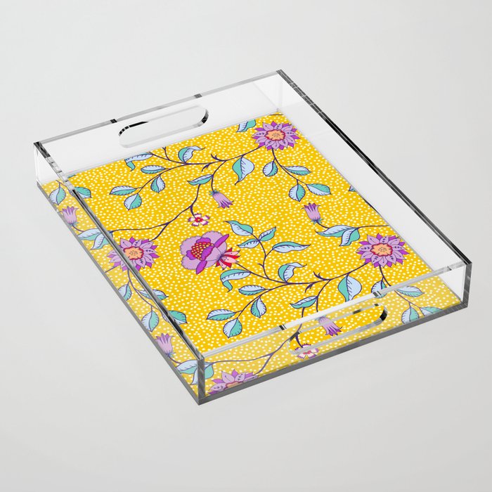 Vibrant Vintage Blooms Acrylic Tray Gallery Image 1