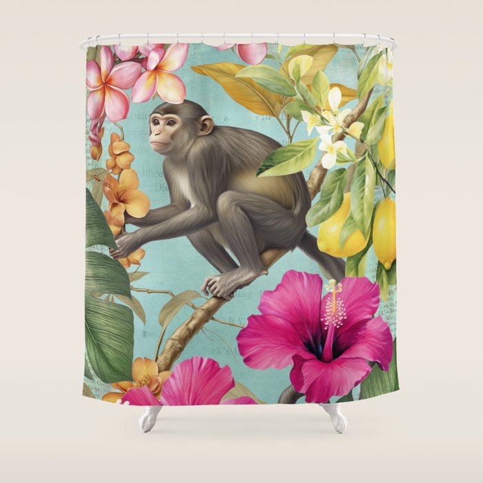 Echoes Of The Tropics Monkeys Paradise Shower Curtain Gallery Image 1