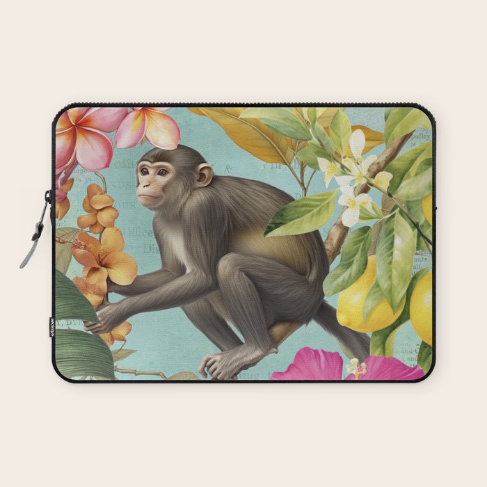 Echoes Of The Tropics Monkeys Paradise Laptop Sleeve Gallery Image 1