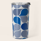 Blue and Gray Geometric Raindrop Pattern Travel Mug Gallery Image 2