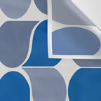 Blue and Gray Geometric Raindrop Pattern Wall Tapestry Gallery Image 3