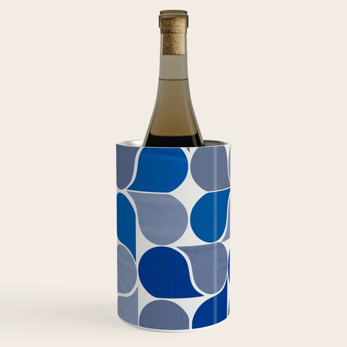 Blue and Gray Geometric Raindrop Pattern Wine Chiller Gallery Image 2