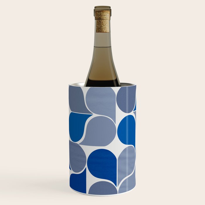 Blue and Gray Geometric Raindrop Pattern Wine Chiller Gallery Image 1