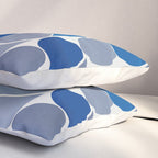 Blue and Gray Geometric Raindrop Pattern Pillow Sham Gallery Image 3