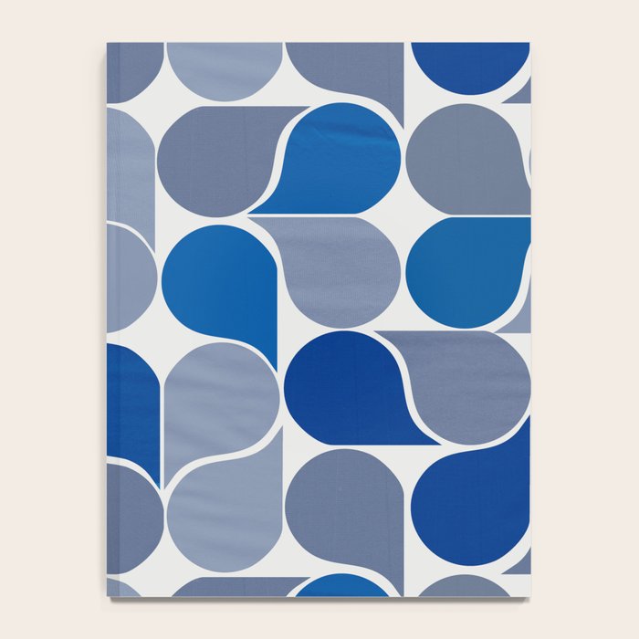 Blue and Gray Geometric Raindrop Pattern Notebook Gallery Image 4