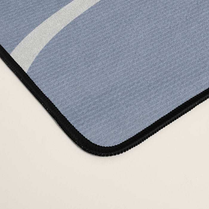 Blue and Gray Geometric Raindrop Pattern Desk Mat Gallery Image 4