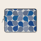 Blue and Gray Geometric Raindrop Pattern Laptop Sleeve Gallery Image 1