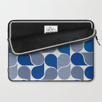 Blue and Gray Geometric Raindrop Pattern Laptop Sleeve Gallery Image 2