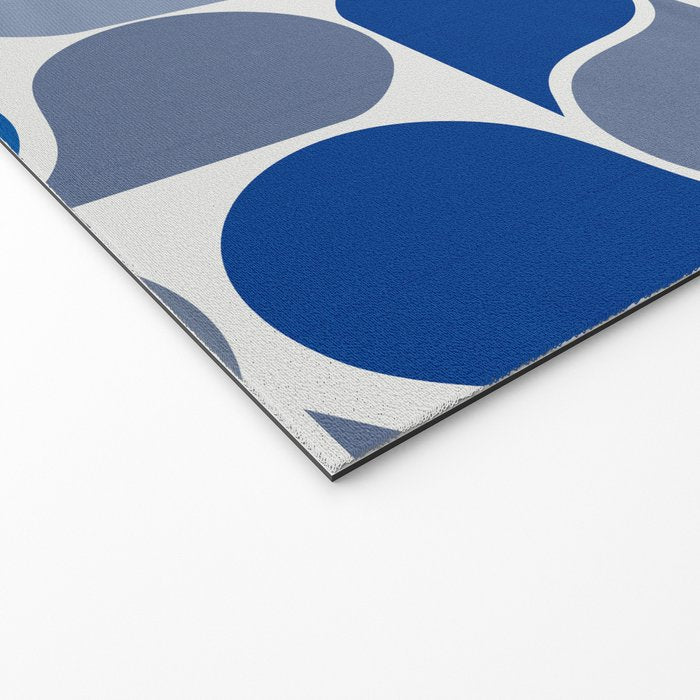 Blue and Gray Geometric Raindrop Pattern Welcome Mat Gallery Image 2