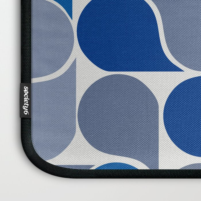 Blue and Gray Geometric Raindrop Pattern Laptop Sleeve Gallery Image 3