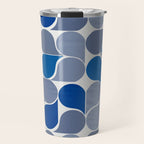 Blue and Gray Geometric Raindrop Pattern Travel Mug Gallery Image 1