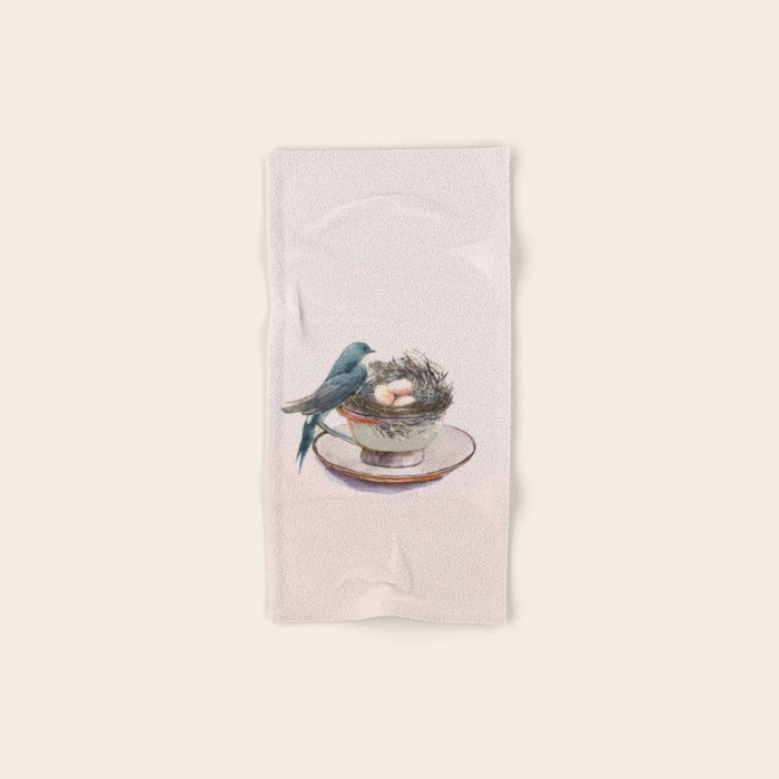 Bird nest in a teacup Bath Towel Gallery Image 1