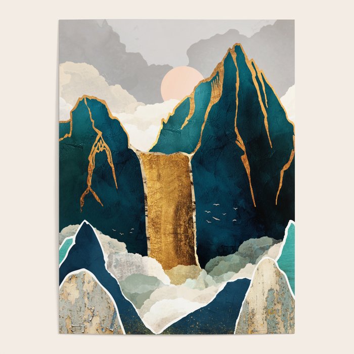 Golden Waterfall Poster Gallery Image 4