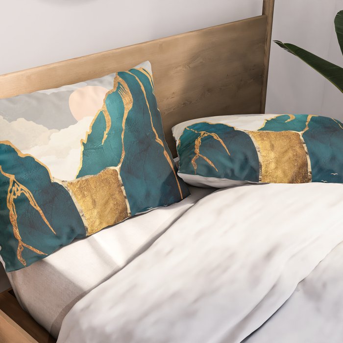 Golden Waterfall Pillow Sham Gallery Image 2