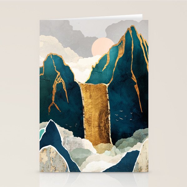 Golden Waterfall Stationery Card Gallery Image 1