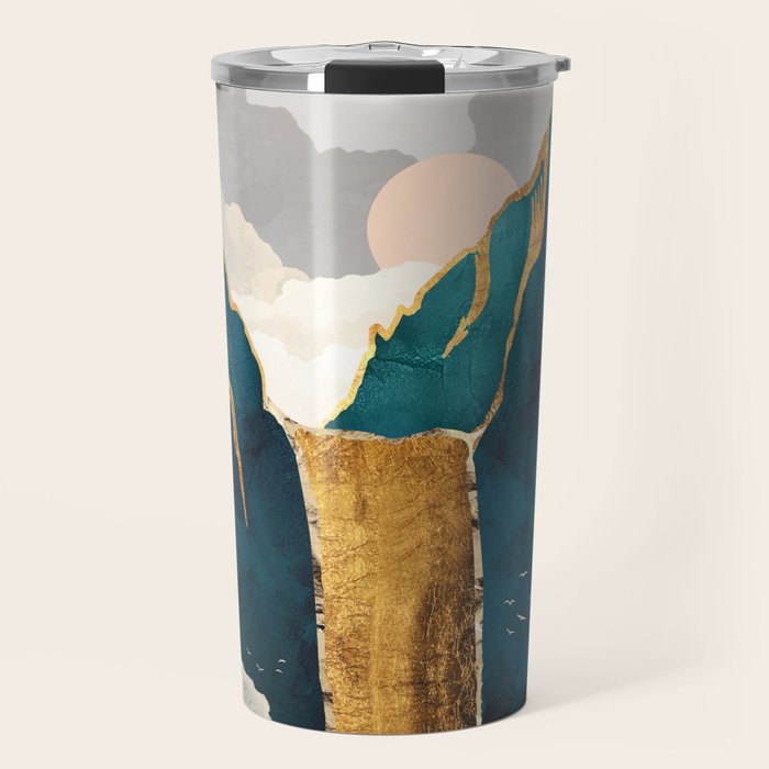 Golden Waterfall Travel Mug Gallery Image 1