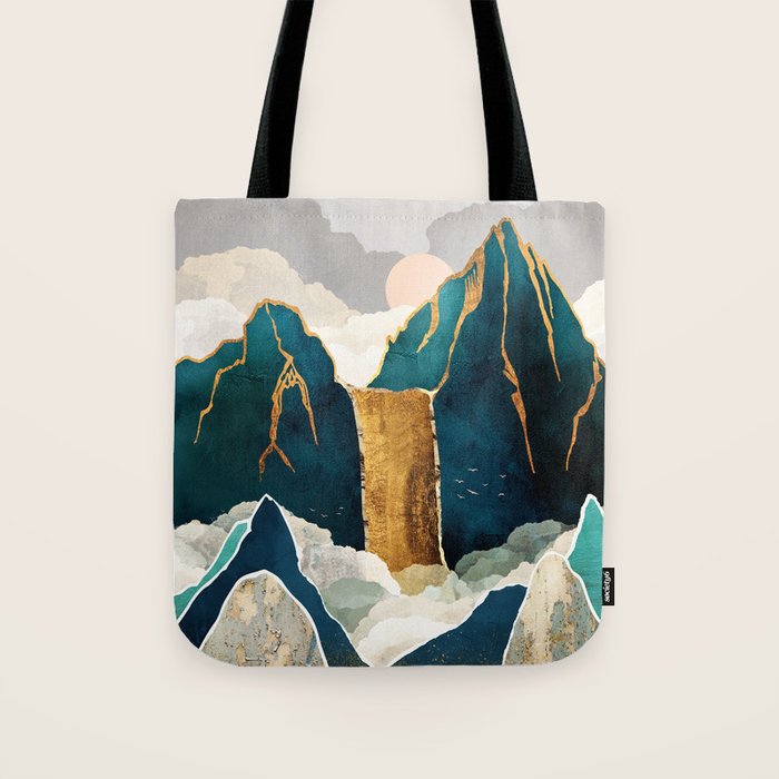 Golden Waterfall Tote Bag Gallery Image 1