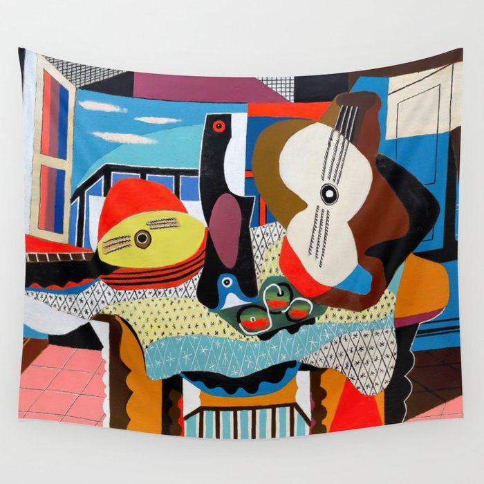 Picasso - Mandolin and Guitar (Mandoline et guitare) 1924 Artwork Wall Tapestry Gallery Image 1
