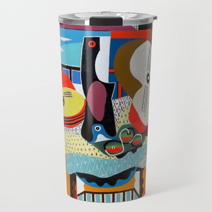 Picasso - Mandolin and Guitar (Mandoline et guitare) 1924 Artwork Travel Mug Gallery Image 1